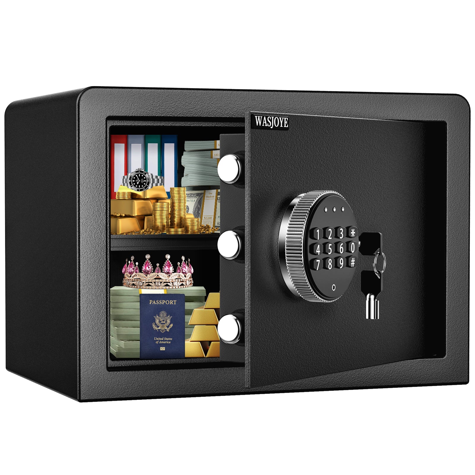 WASJOYE Safe Box with Electronic Digital Keypad, EO Series