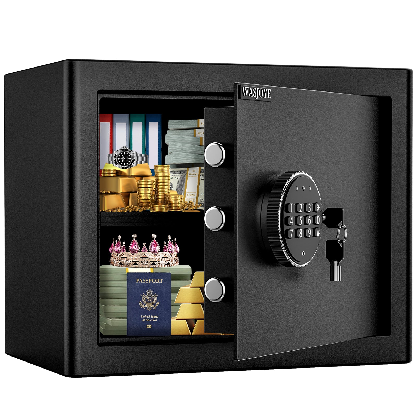 WASJOYE Safe Box with Electronic Digital Keypad, EO Series